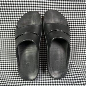 Oofos Men's OOahh Slide Sandal Black Running Workout Recovery Comfort Size 12